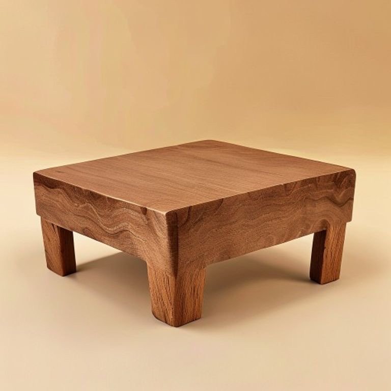 Chowki Side Table — Walnut Texture