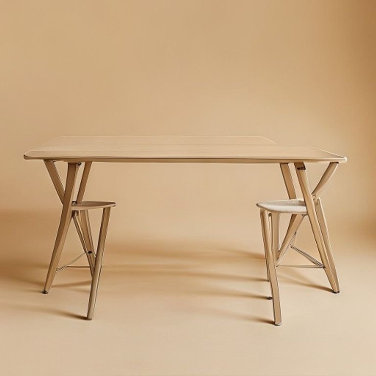 Mesa Folding Table — 4-Seater, Oat